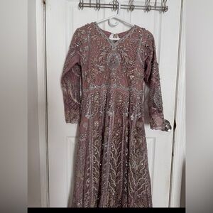 Elegant Embellished Maxi Dress - Pink